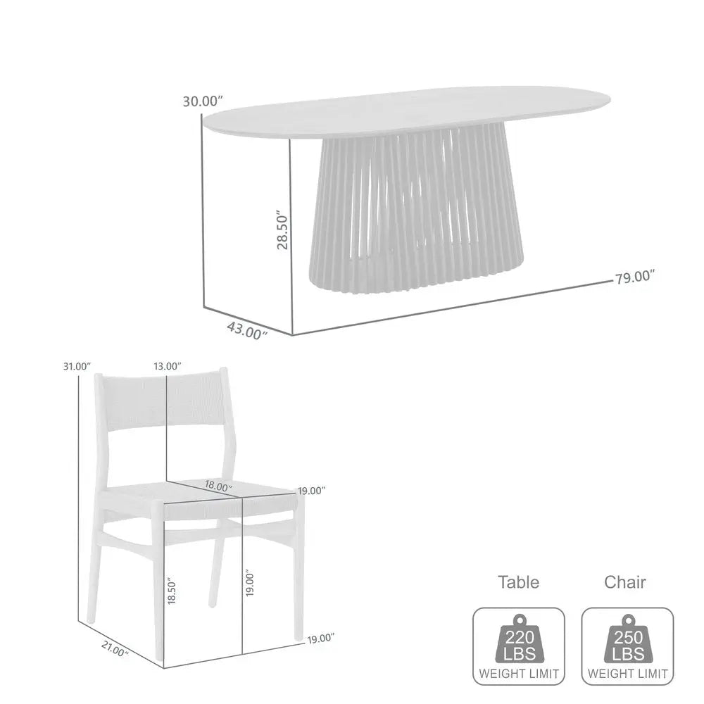 Five Piece Oak Oval Dining Set with Four Chairs - NOVA HOME FURNITURE