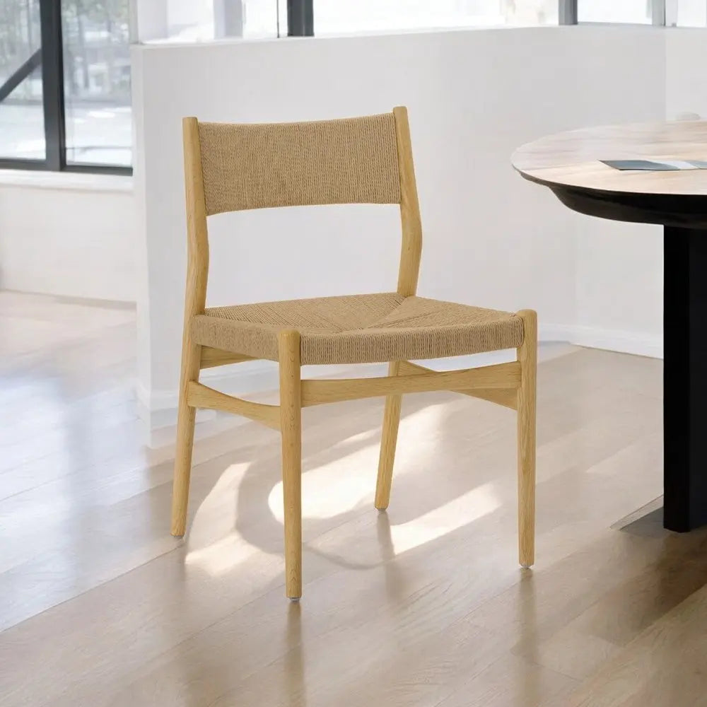 Five Piece Oak Round Dining Set with Four Chairs - NOVA HOME FURNITURE