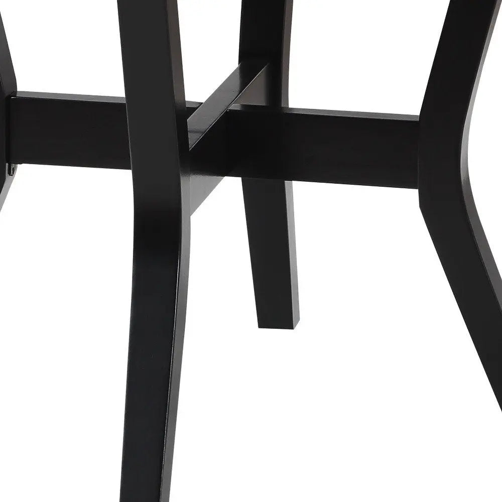 Five Piece White and Black Round Faux Marble Dining Set with Four Chairs - NOVA HOME FURNITURE