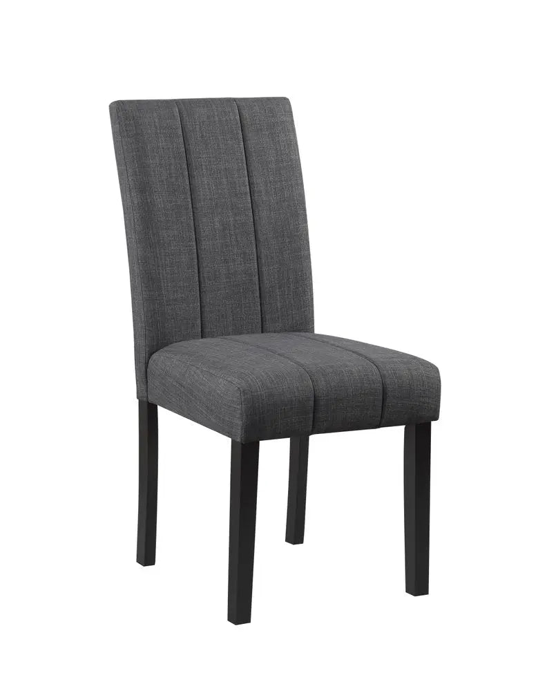 Five Piece White and Black Round Faux Marble Dining Set with Four Chairs - NOVA HOME FURNITURE