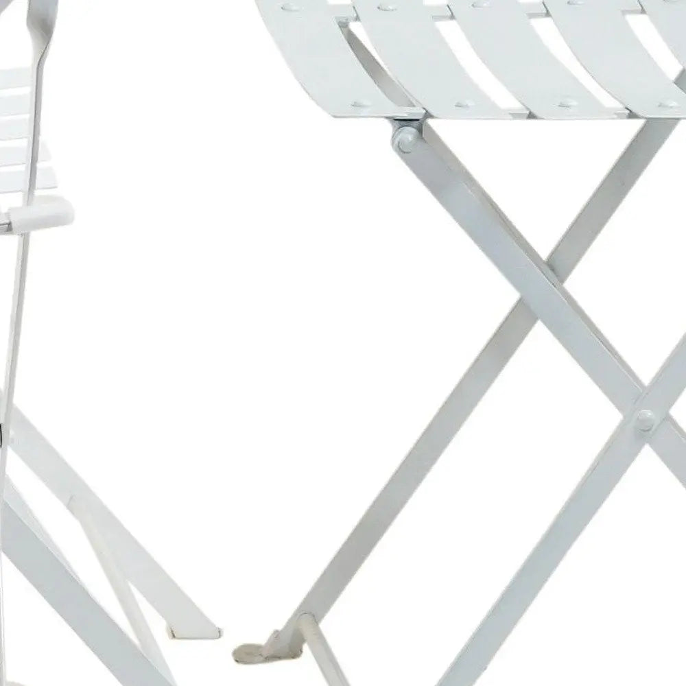 Five Piece White Round Metal Dining Set with Four Chairs - NOBLE HOME INTERIORS