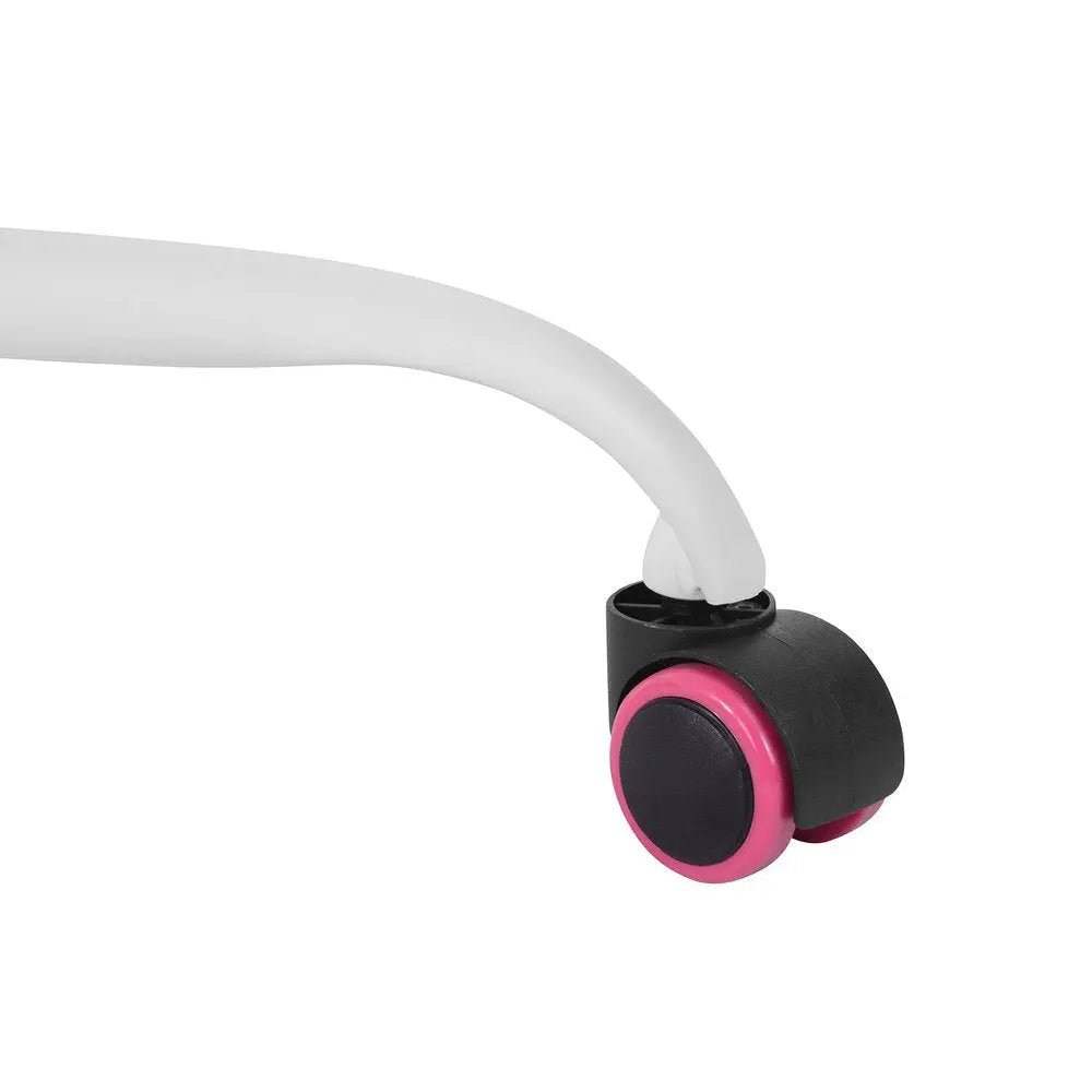 Fuchsia and White Adjustable Height Swivel Rolling Office Chair HomeRoots