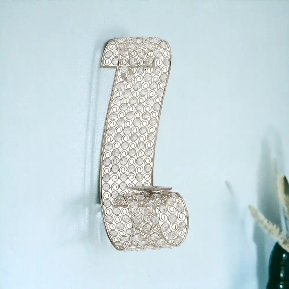 Gold And Faux Crystal Swirling Wall Sconce - NOBLE HOME INTERIORS