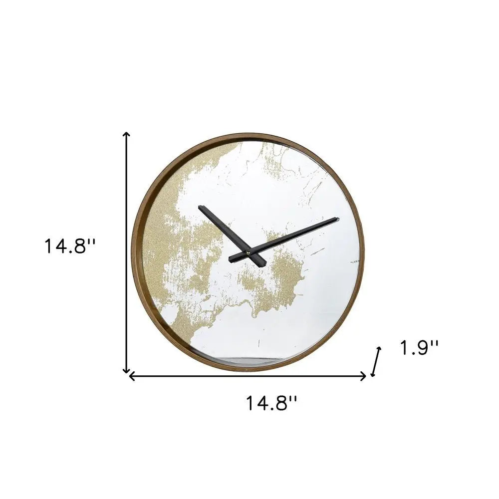 Gold Dust 14" Modern Round Wall Clock - NOBLE HOME INTERIORS