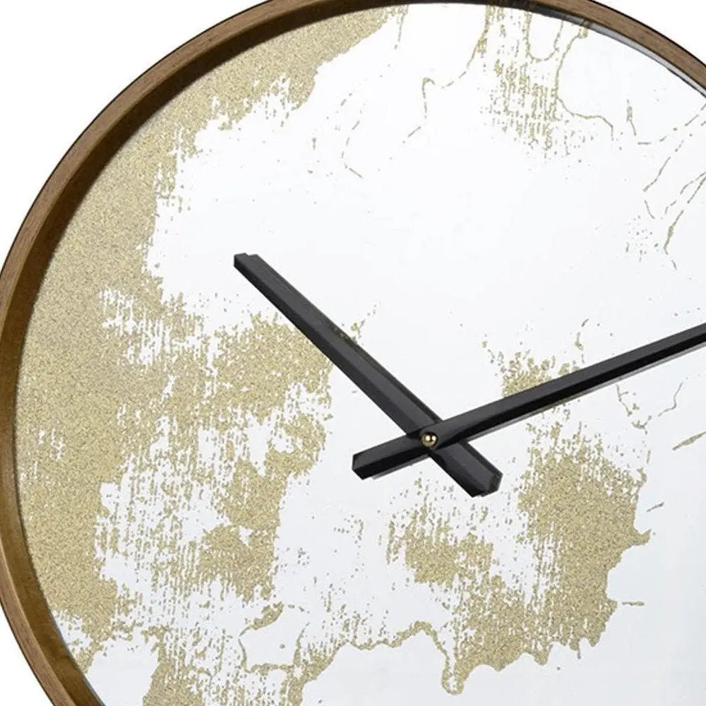 Gold Dust 14" Modern Round Wall Clock - NOBLE HOME INTERIORS