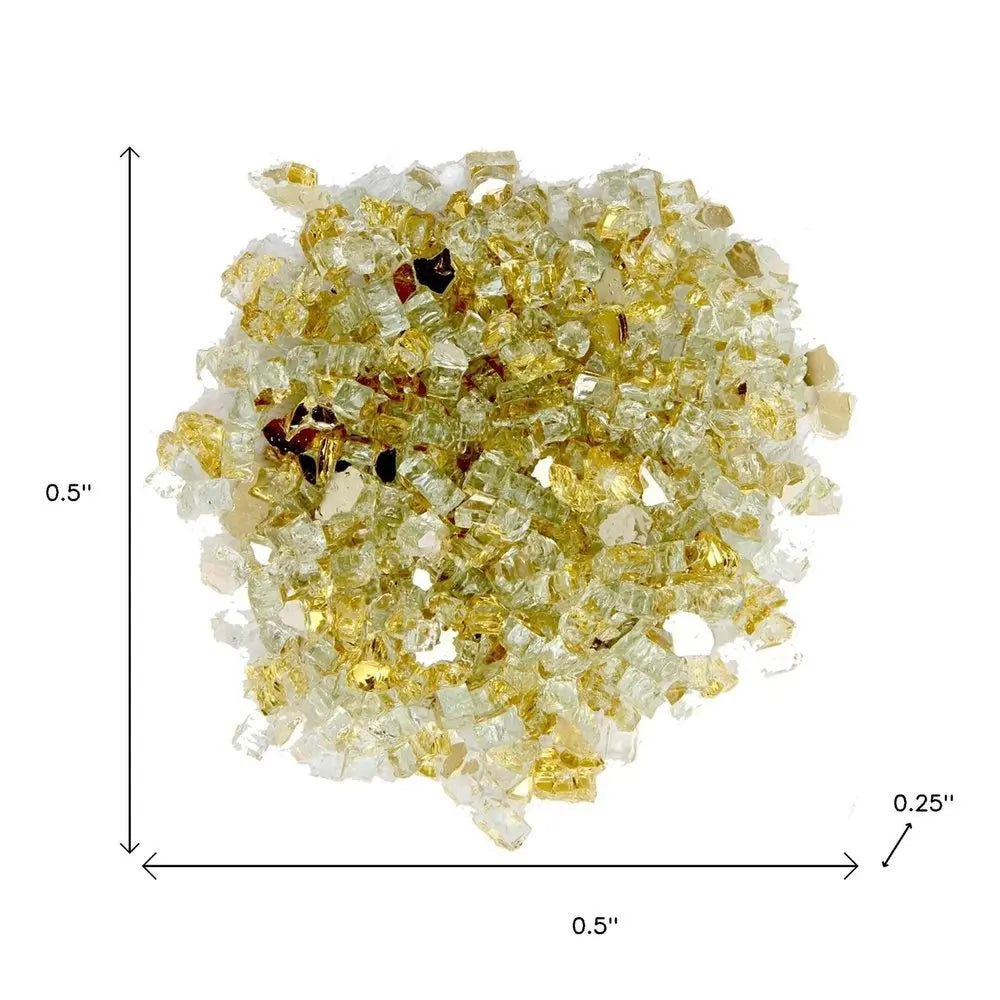 Gold Round Reflective Fire Pit Glass - NOBLE HOME INTERIORS