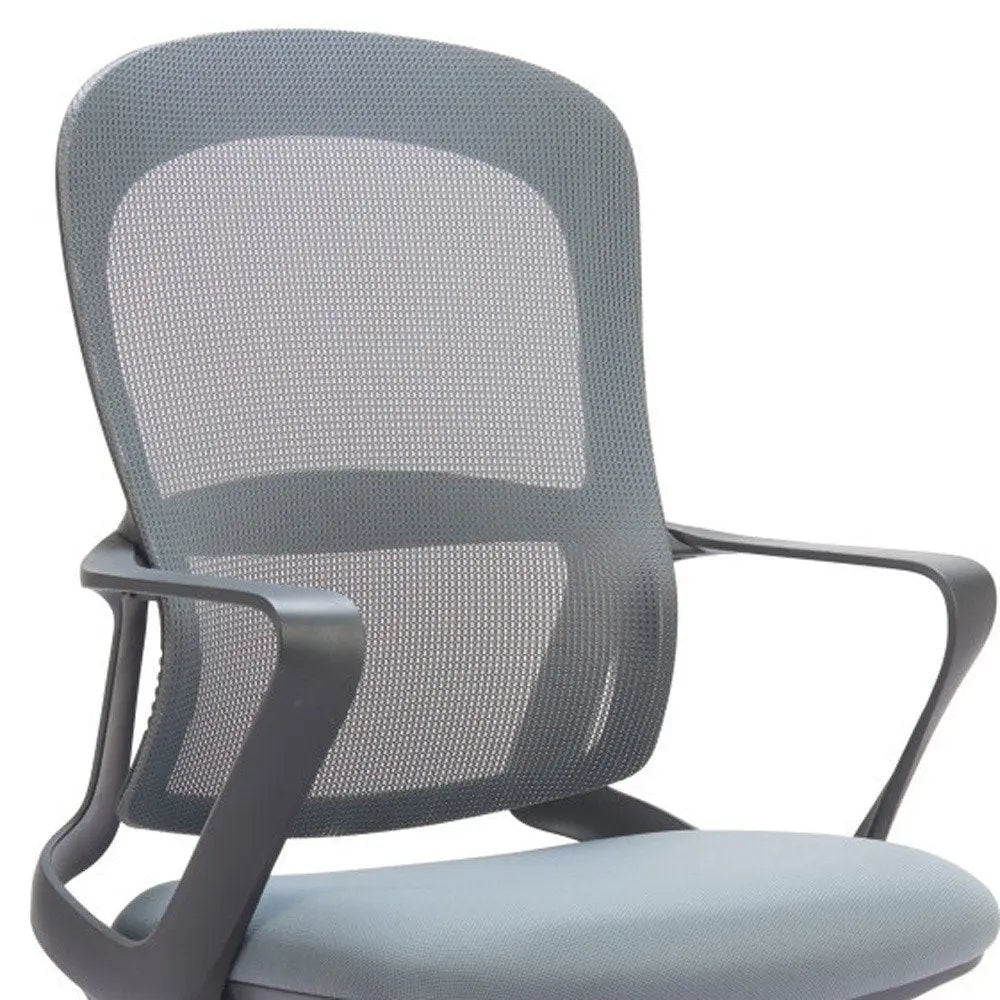 Gray and Black Adjustable Height Swivel Rolling Office Chair - NOBLE HOME INTERIORS