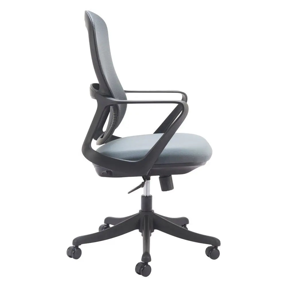 Gray and Black Adjustable Height Swivel Rolling Office Chair - NOBLE HOME INTERIORS