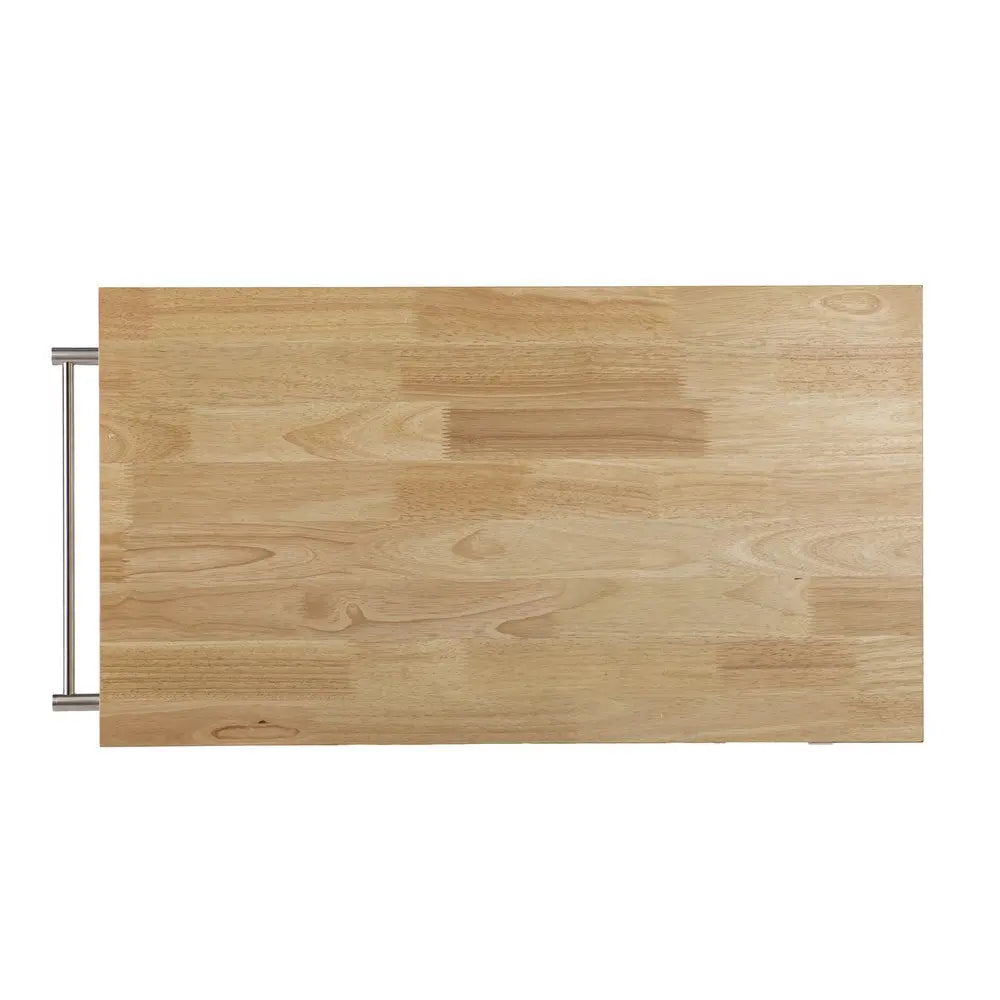 Gray and Natural 35" Rolling Kitchen Island With Storage - NOVA HOME FURNITURE