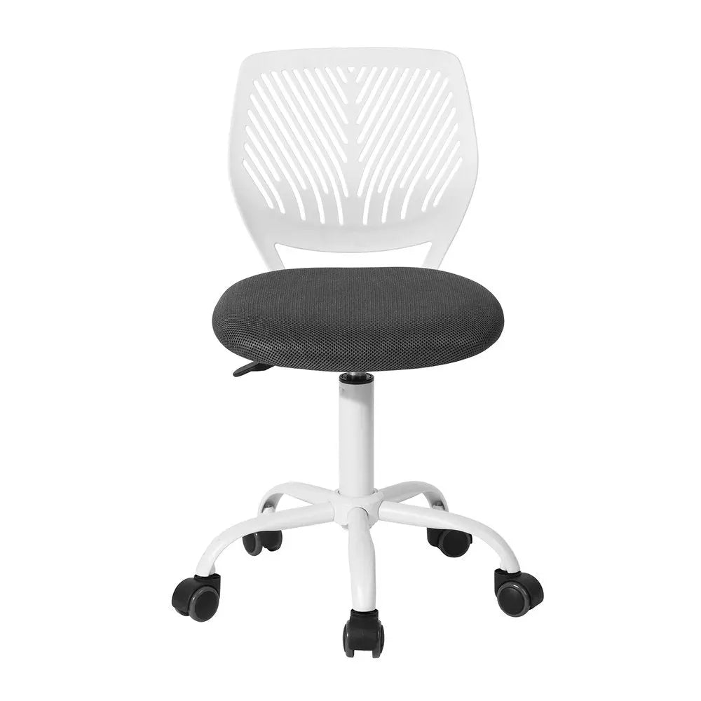 Gray and White Adjustable Height Swivel Rolling Office Chair - NOBLE HOME INTERIORS