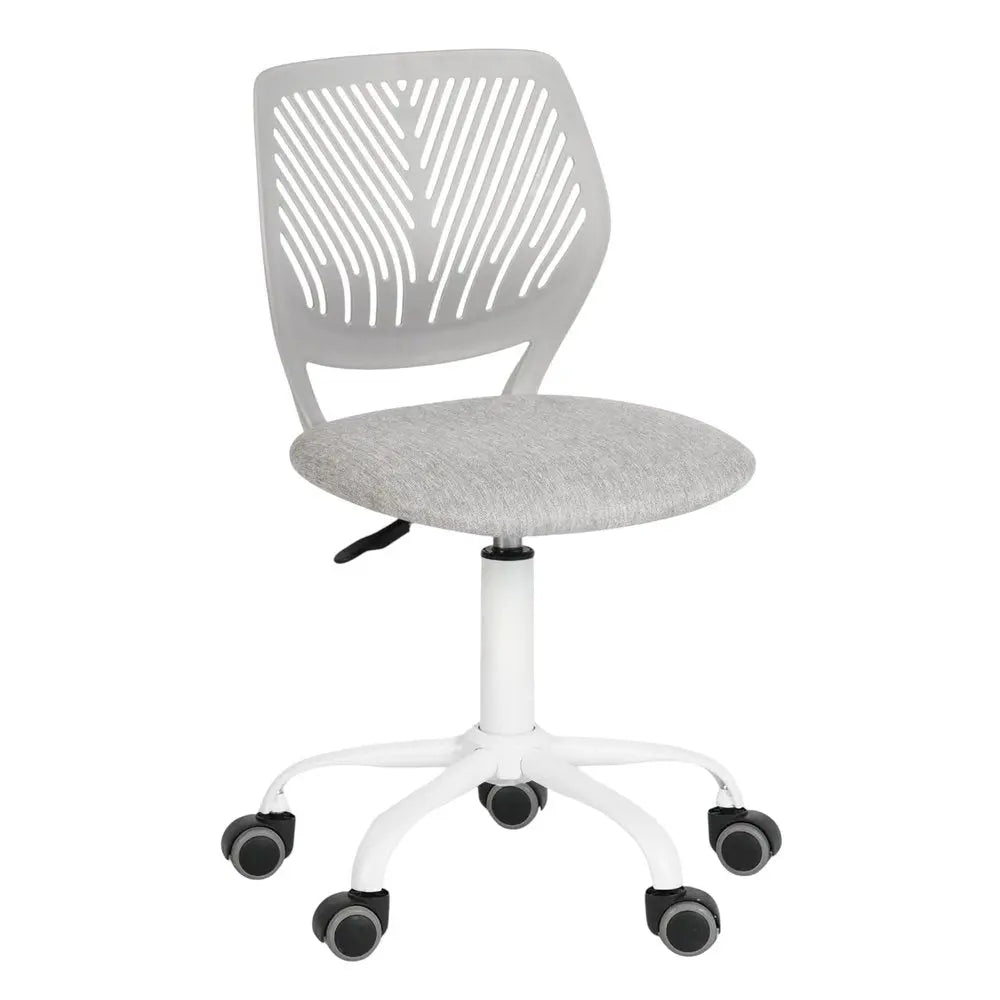 Gray and White Adjustable Height Swivel Rolling Office Chair HomeRoots
