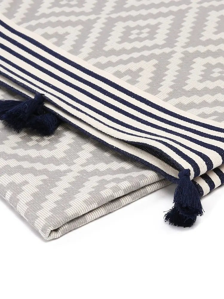 Gray Tribal Design Turkish Towel Beach Blanket - NOBLE HOME INTERIORS
