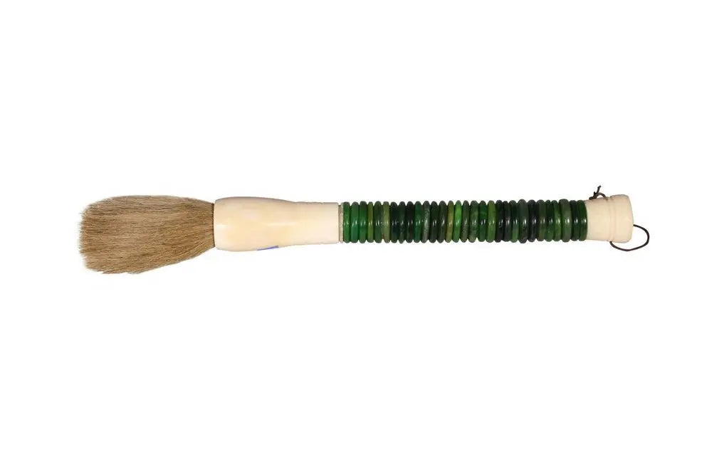 Green Jade Abacus Disc Decorative Calligraphy Brush - NOBLE HOME INTERIORS