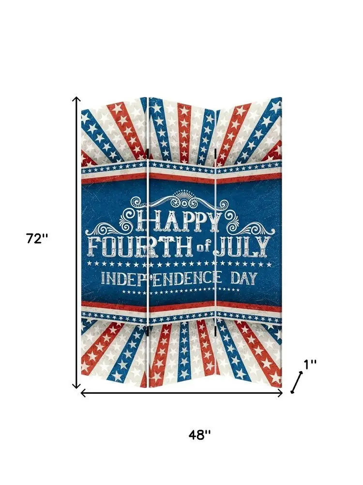 Happy 4th of July Three Panel Room Divider Screen - NOBLE HOME INTERIORS