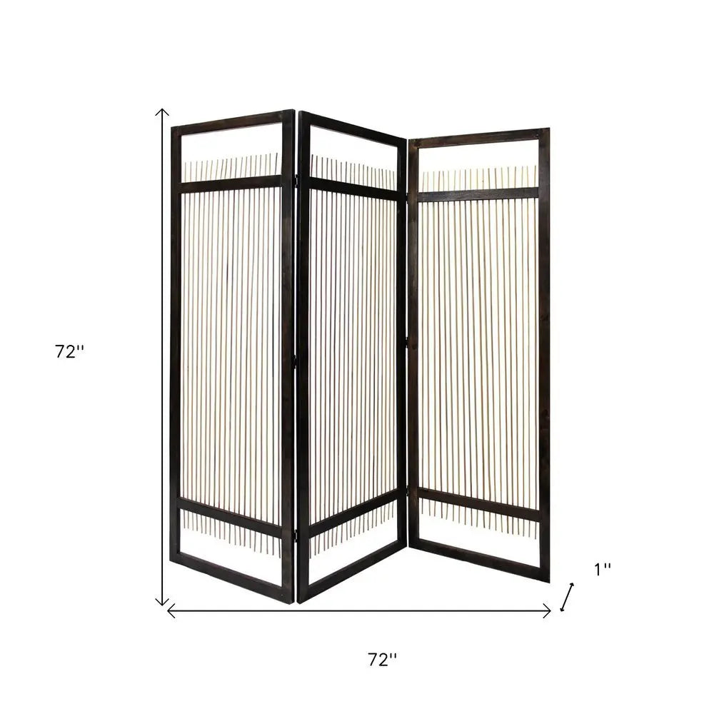 Light and Dark Rattan Three Panel Room Divider Screen - NOBLE HOME INTERIORS