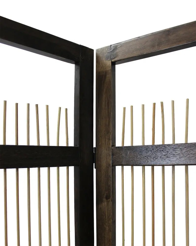Light and Dark Rattan Three Panel Room Divider Screen - NOBLE HOME INTERIORS