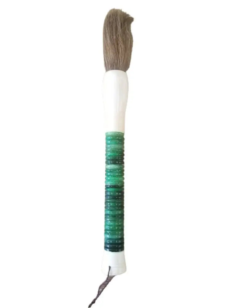 Light Green Jade Abacus Disc Decorative Calligraphy Brush - NOBLE HOME INTERIORS