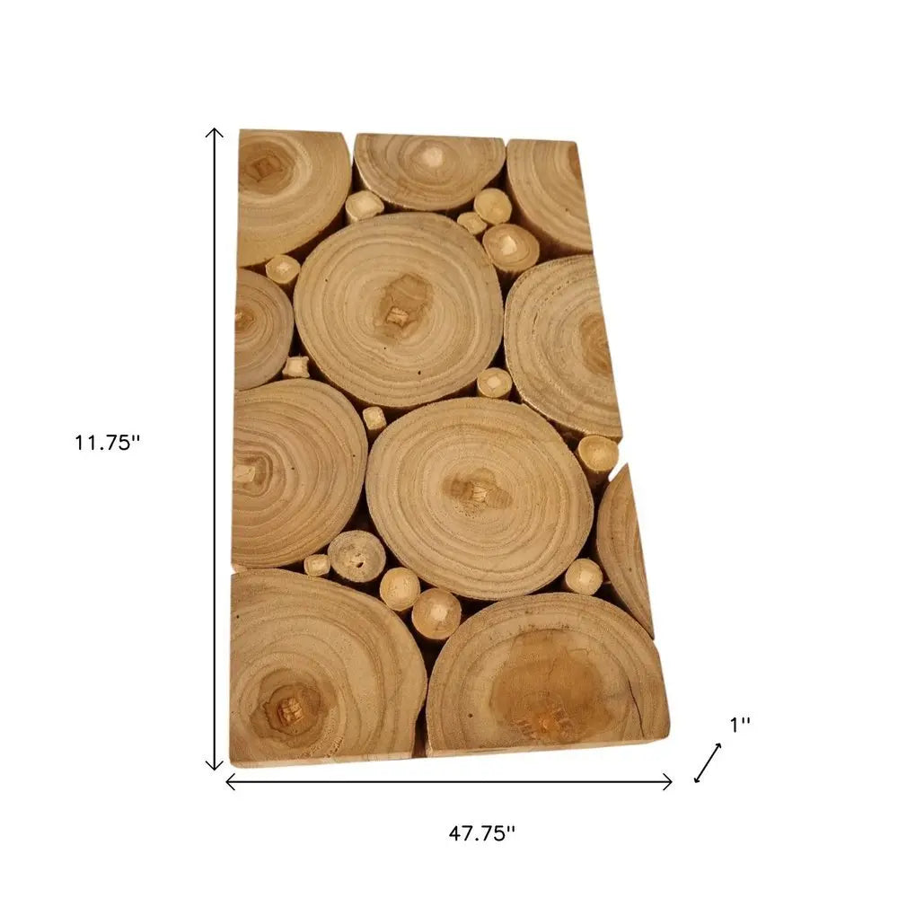 Natural Tree Stump Slice Teak Reclaimed Wood Decorative Wall Panels - NOBLE HOME INTERIORS