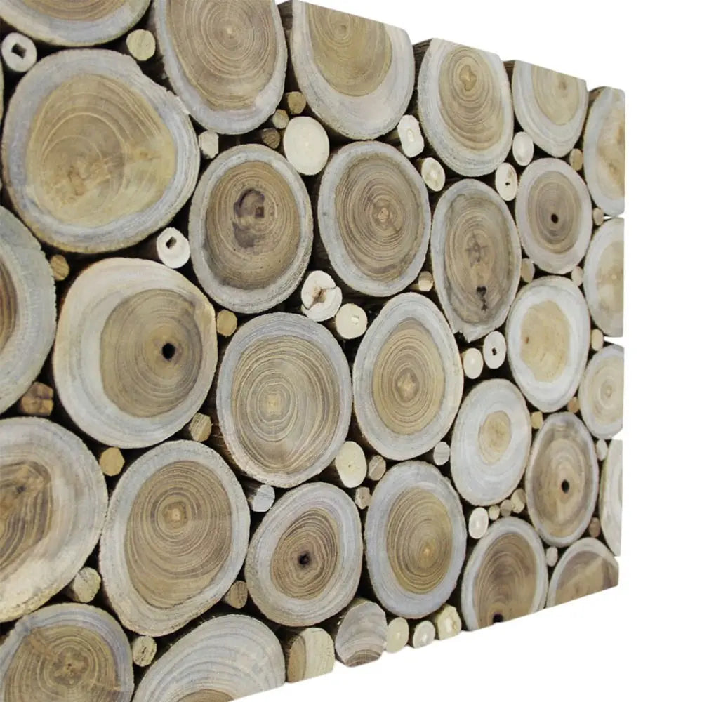 Natural Tree Stump Slice Teak Reclaimed Wood Decorative Wall Panels - NOBLE HOME INTERIORS