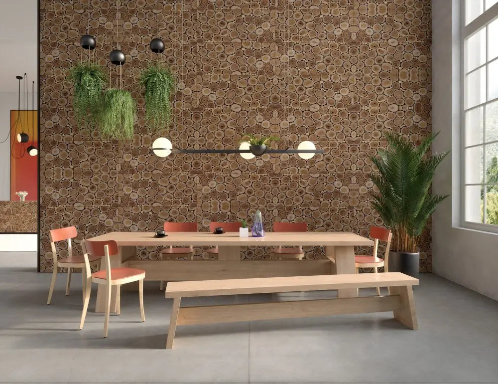 Natural Tree Stump Slice Teak Reclaimed Wood Decorative Wall Panels - NOBLE HOME INTERIORS