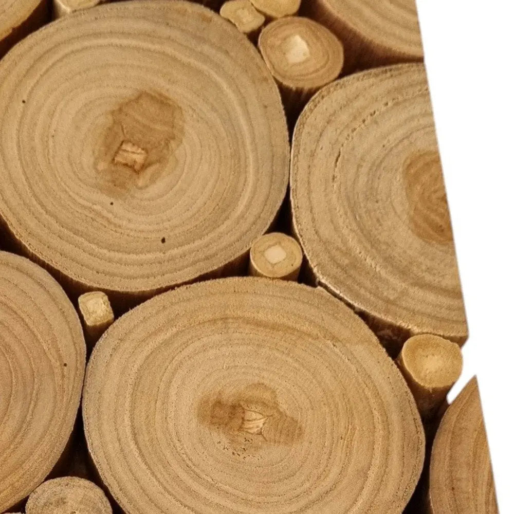 Natural Tree Stump Slice Teak Reclaimed Wood Decorative Wall Panels - NOBLE HOME INTERIORS