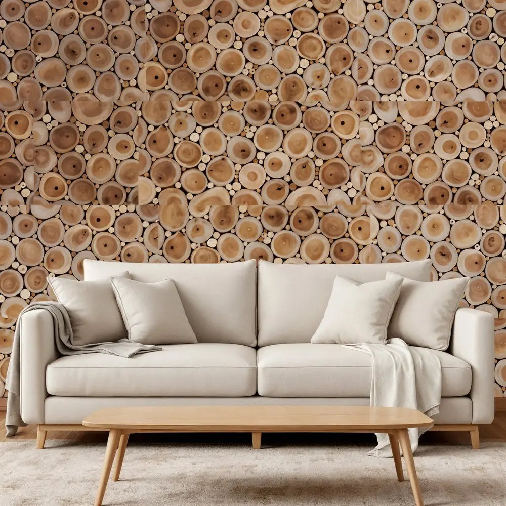 Natural Tree Stump Slice Teak Reclaimed Wood Decorative Wall Panels - NOBLE HOME INTERIORS