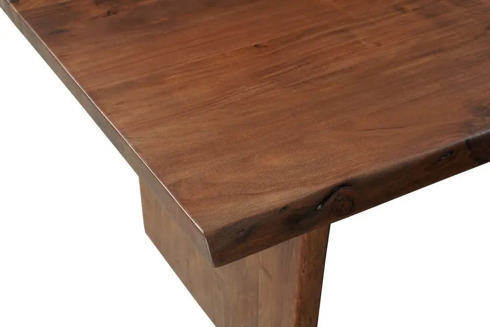 Nine Piece Brown Solid Wood Dining Set with Eight Chairs - NOVA HOME FURNITURE