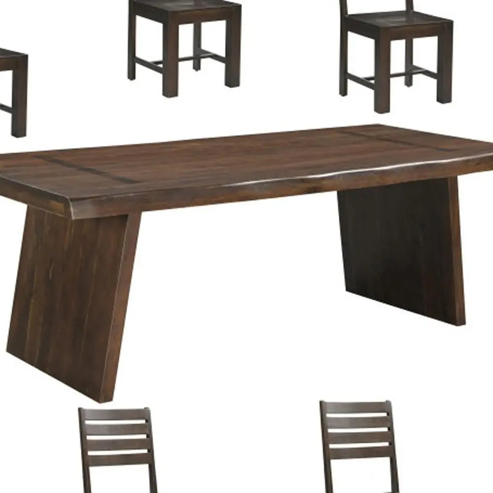 Nine Piece Brown Solid Wood Dining Set with Eight Chairs - NOVA HOME FURNITURE