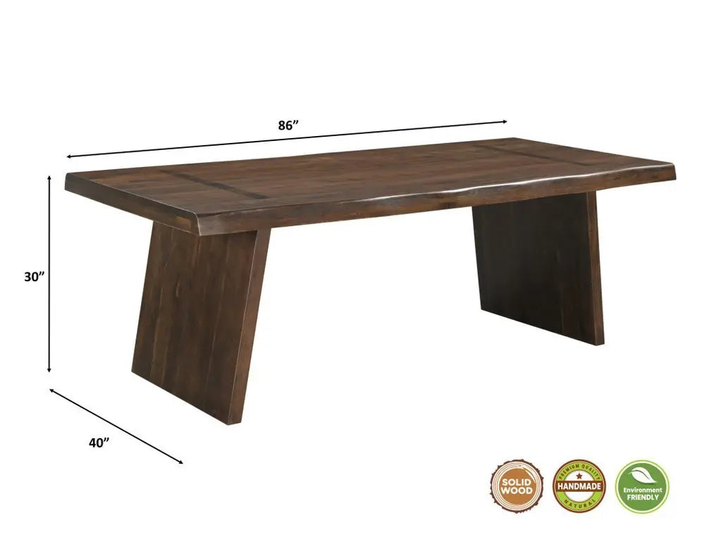 Nine Piece Brown Solid Wood Dining Set with Eight Chairs - NOVA HOME FURNITURE