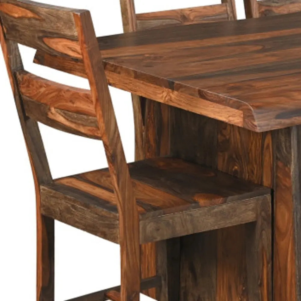 Nine Piece Brown Solid Wood Dining Set with Eight Chairs - NOVA HOME FURNITURE