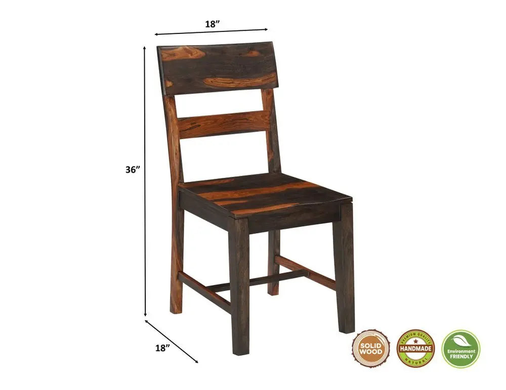 Nine Piece Brown Solid Wood Dining Set with Eight Chairs and One Bench - NOVA HOME FURNITURE