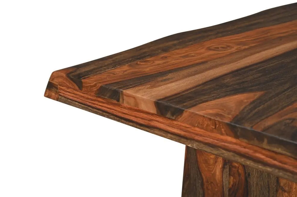 Nine Piece Dark Brown Solid Wood Dining Set with Eight Chairs - NOVA HOME FURNITURE