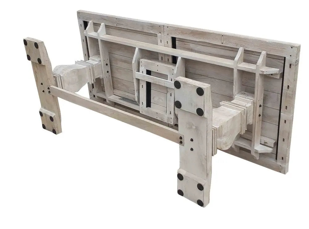 Nine Piece White Solid Wood Dining Set with Eight Chairs - NOVA HOME FURNITURE