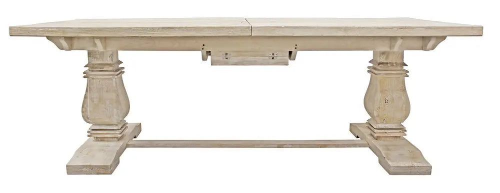 Nine Piece White Solid Wood Dining Set with Eight Chairs - NOVA HOME FURNITURE