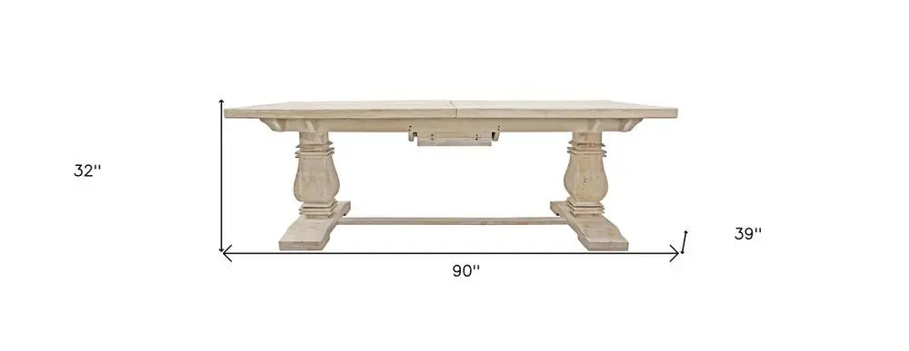 Nine Piece White Solid Wood Dining Set with Eight Chairs - NOVA HOME FURNITURE