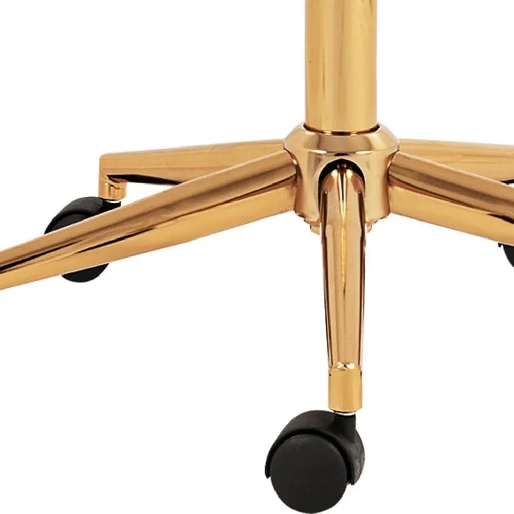 Pink Baby Pink and Gold Adjustable Height Swivel Rolling Office Chair HomeRoots