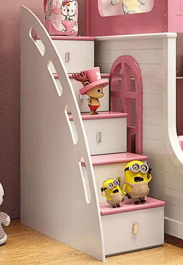 Pink Girl Princess Children Bunk Soft Beds Kids Furniture Sets - NOVA - HOME - FURNITURE