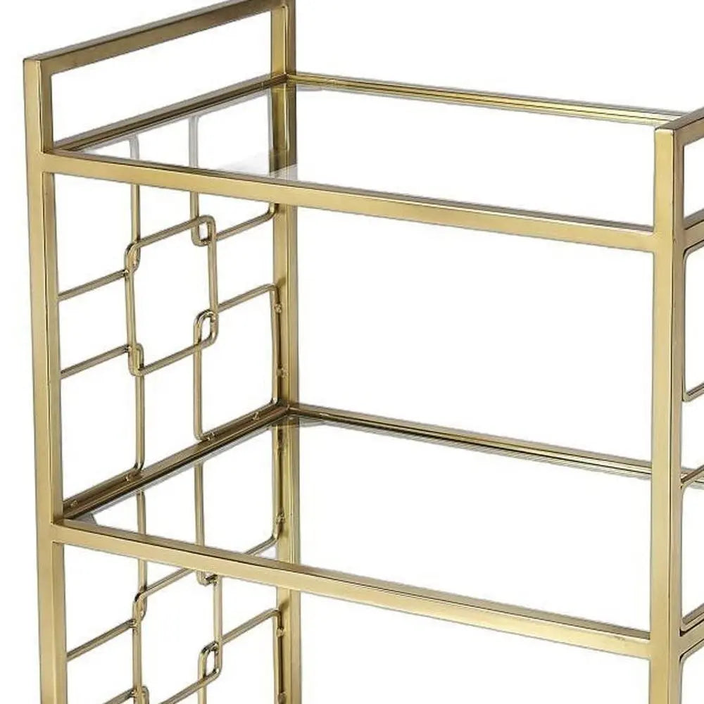 Polished Gold Bar Cart - NOBLE HOME INTERIORS