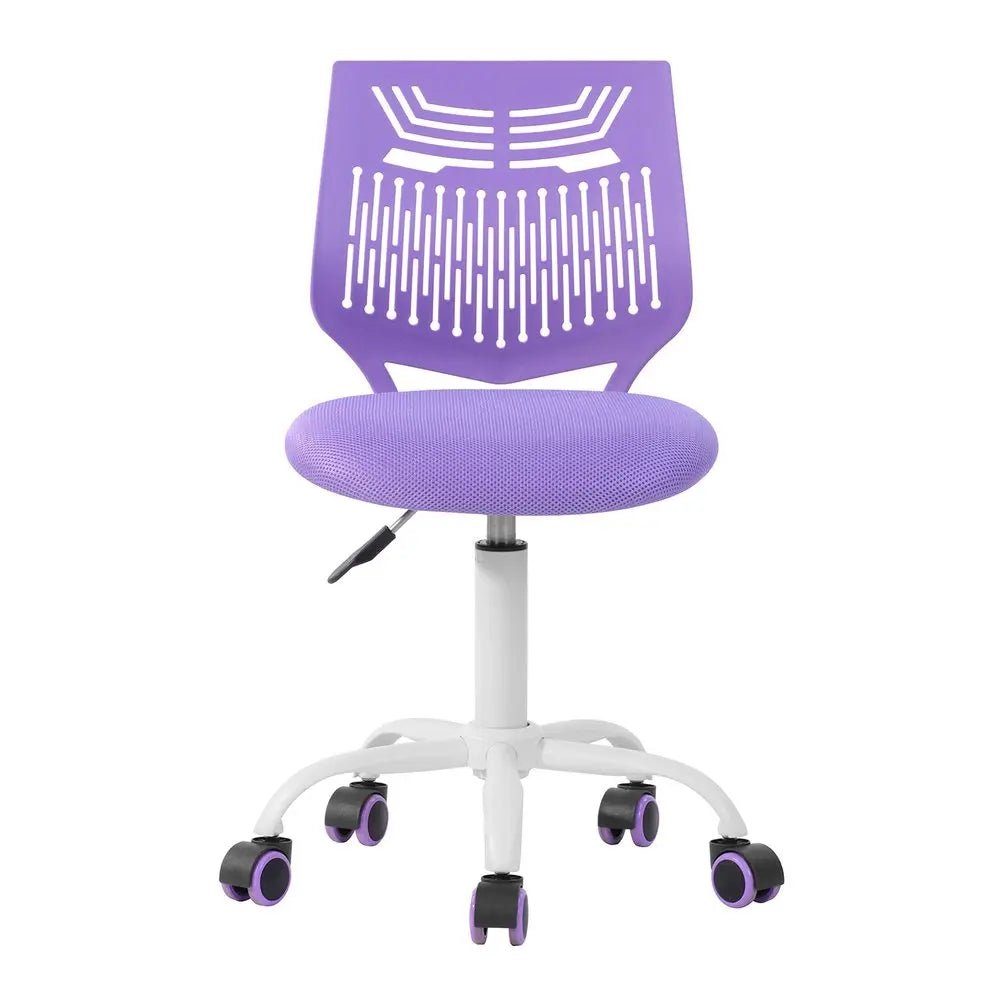 Purple and White Adjustable Height Swivel Rolling Office Chair HomeRoots