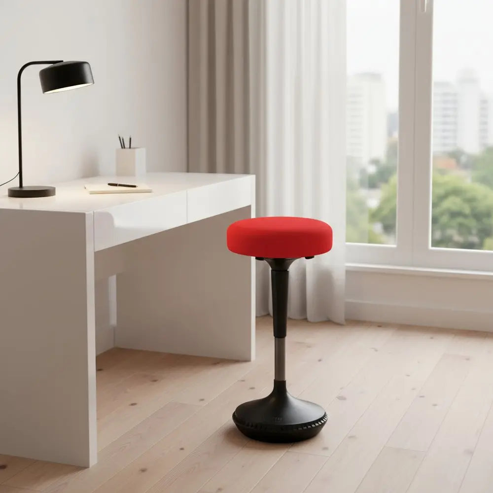 Red and Black Adjustable Height Swivel Office Chair - NOBLE HOME INTERIORS