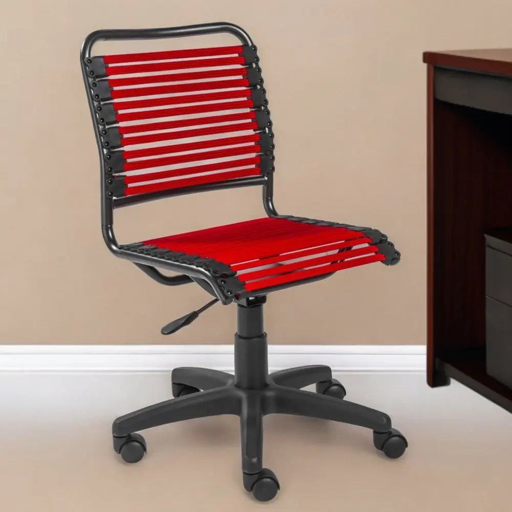 Red and Black Adjustable Swivel Bungee Rolling Office Chair HomeRoots