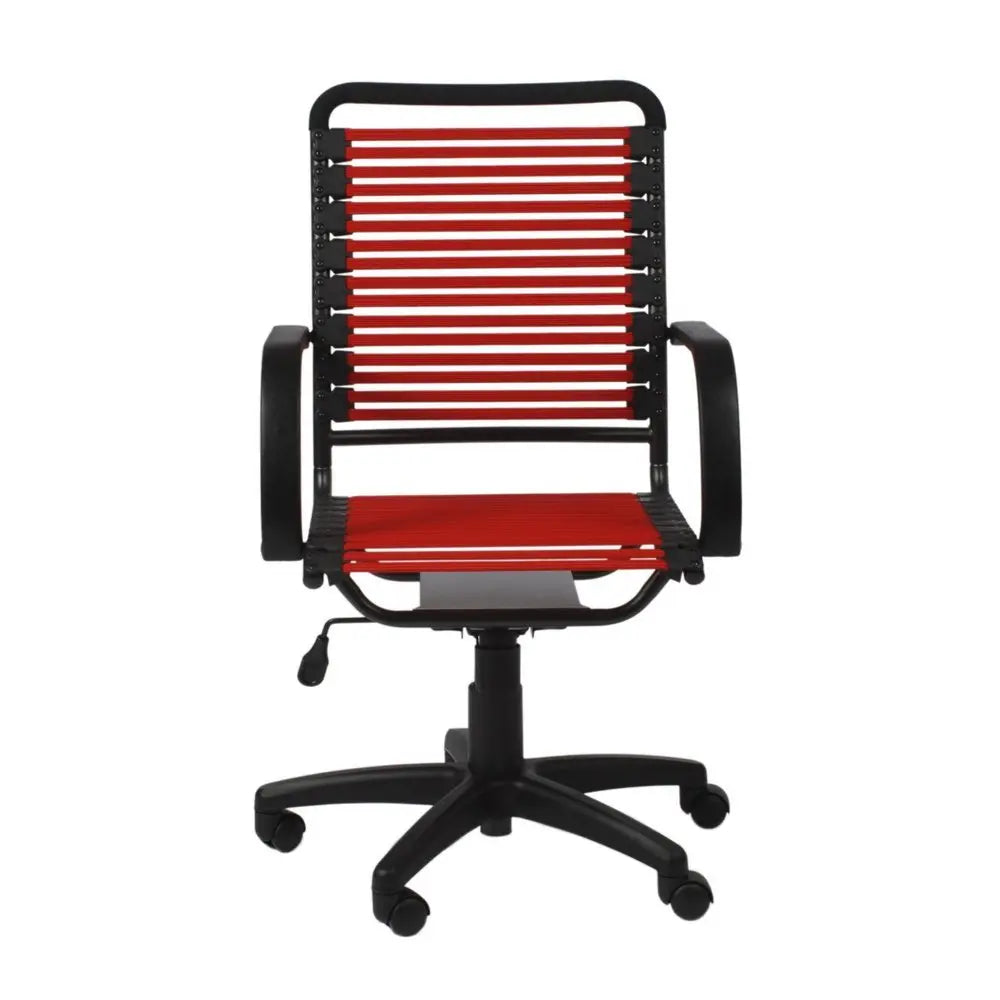 Red and Black Adjustable Swivel Bungee Rolling Office Chair - NOBLE HOME INTERIORS