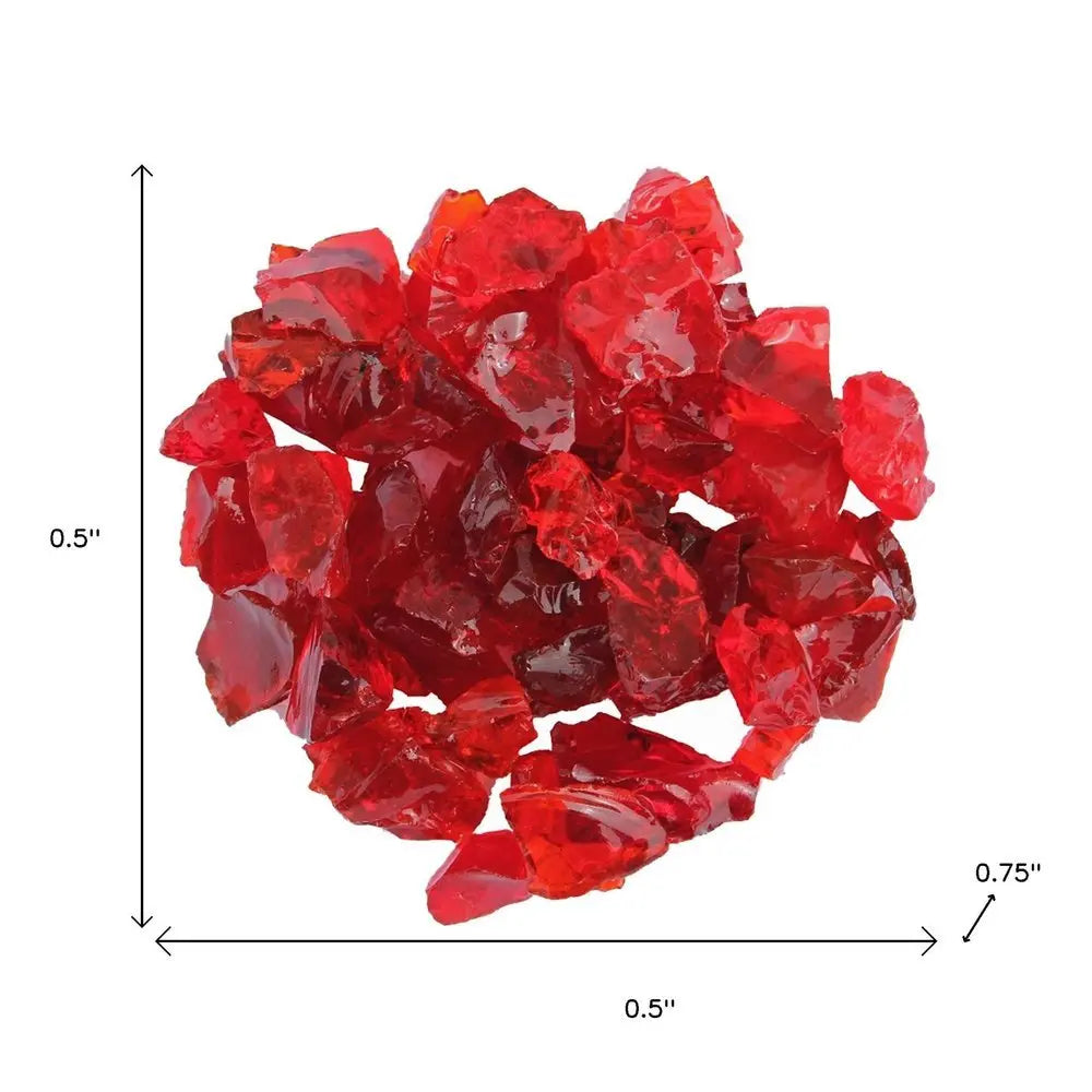 Red Round Reflective Fire Pit Glass - NOBLE HOME INTERIORS