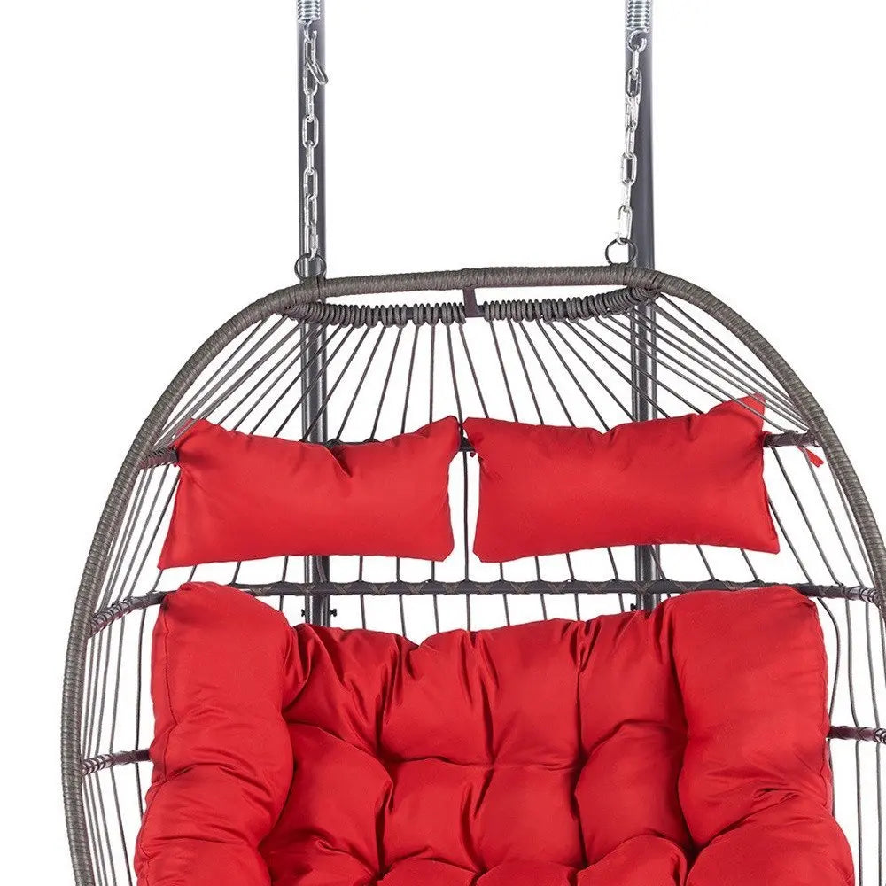 Red Solid Color Double Swing Chair - NOBLE HOME INTERIORS