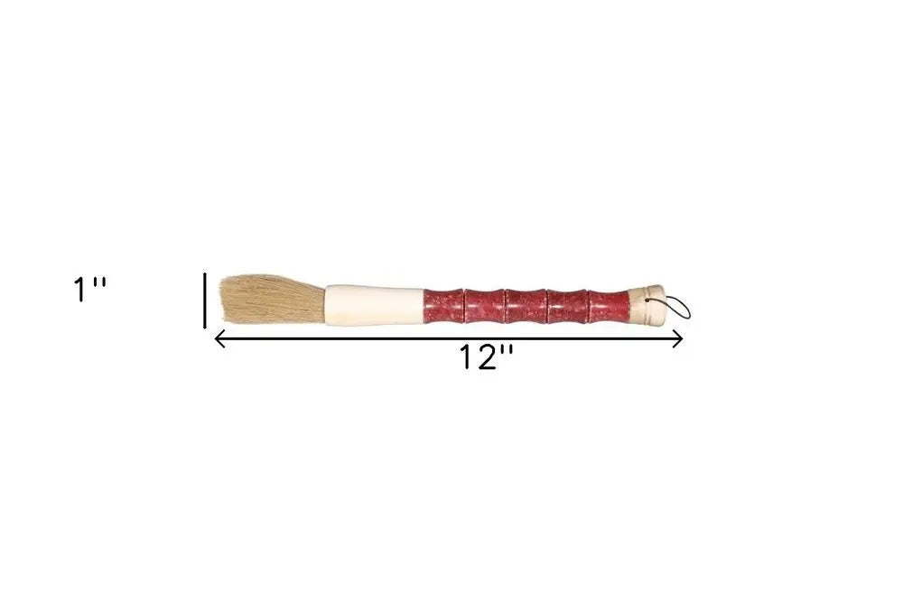 Red Spotted Jade Faux Bamboo Decorative Calligraphy Brush - NOBLE HOME INTERIORS