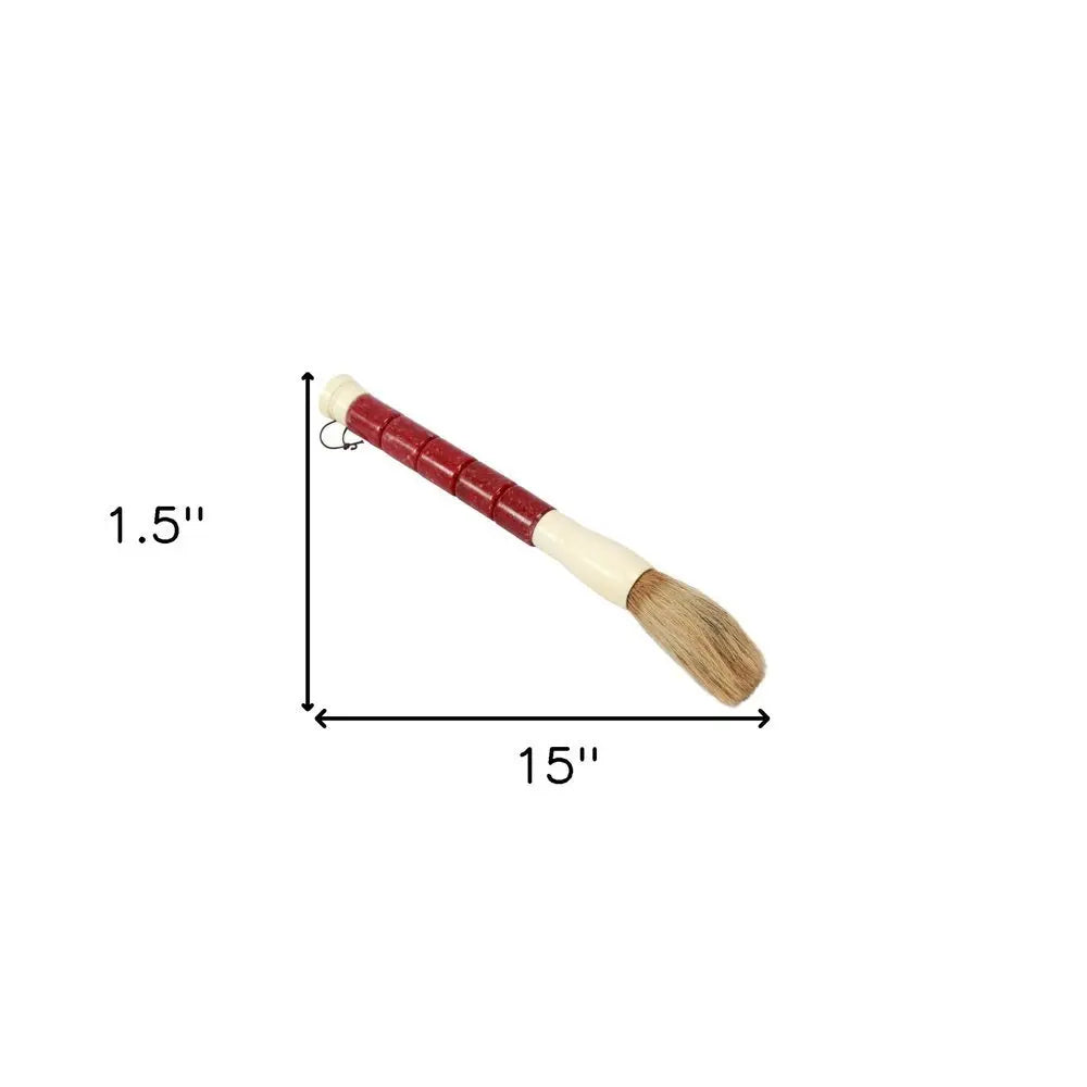 Red Spotted Jade Sectioned Decorative Calligraphy Brush - NOBLE HOME INTERIORS