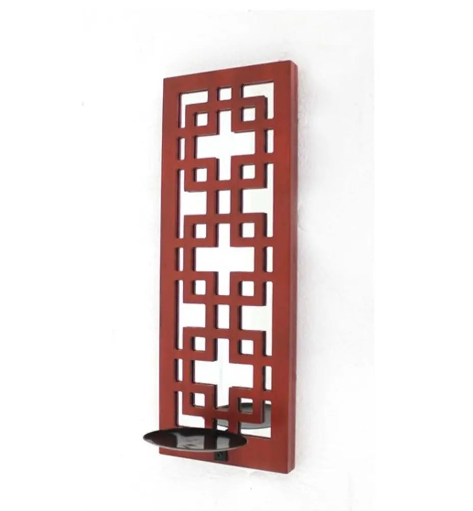 Red Wood Hanging Dimensional Sculpture - NOBLE HOME INTERIORS