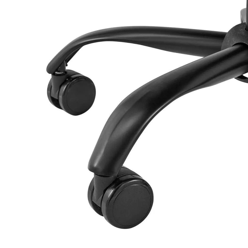 Rose and Black Steel and Velvet Adjustable Swivel Rolling Conference Office Chair - NOBLE HOME INTERIORS