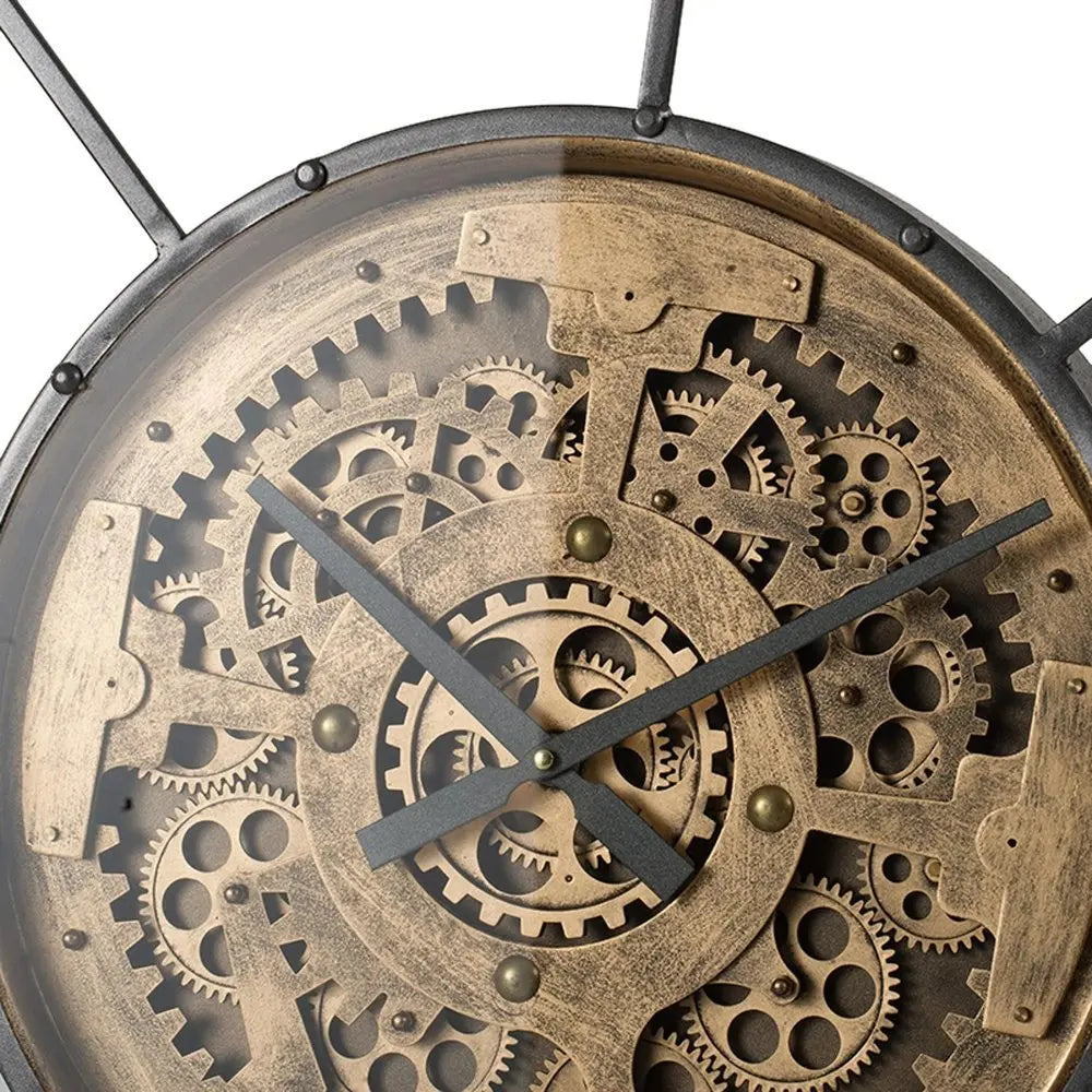 Round Decorative Gear Iron Wall Clock - NOBLE HOME INTERIORS
