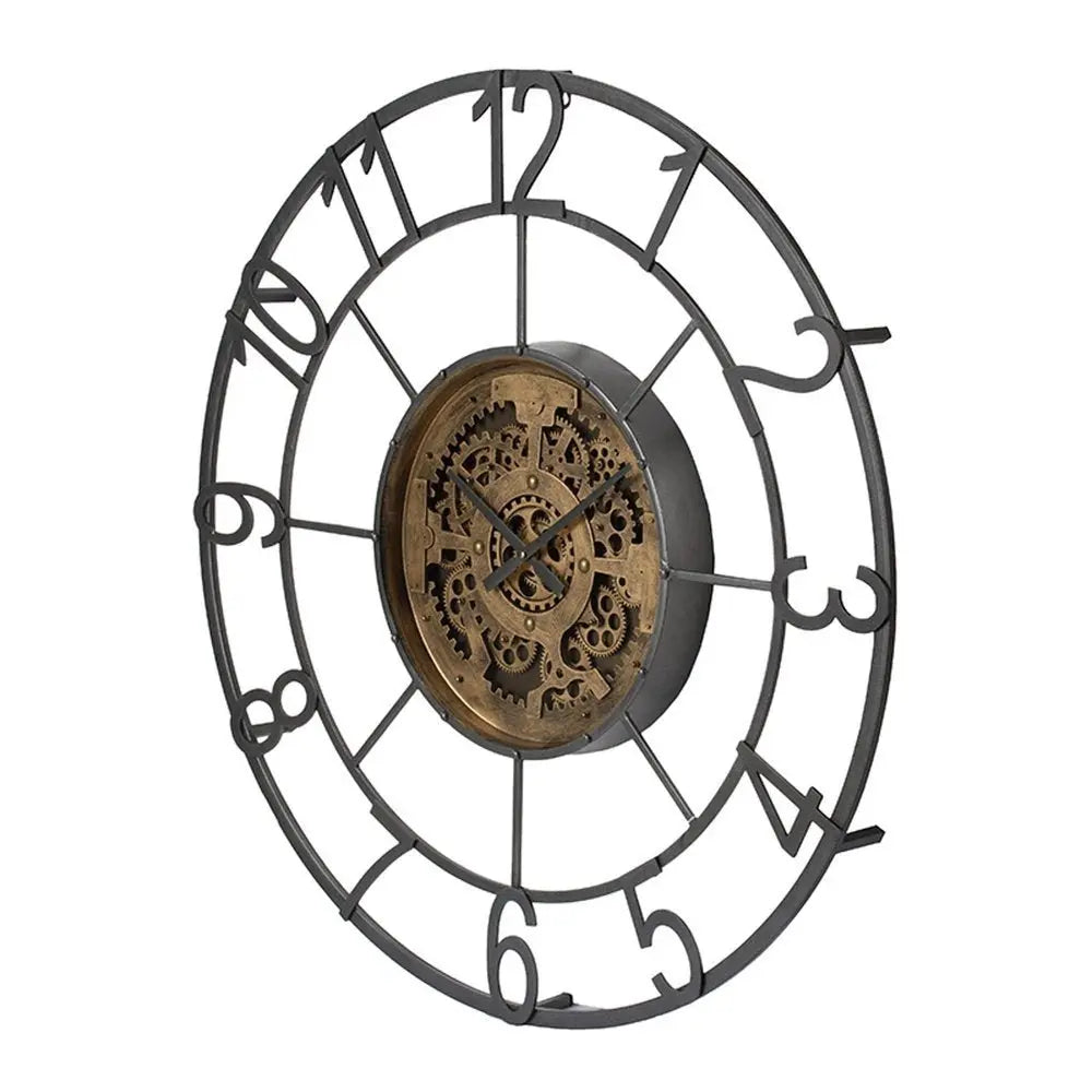 Round Decorative Gear Iron Wall Clock - NOBLE HOME INTERIORS